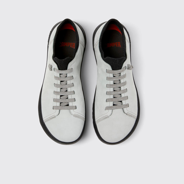 Overhead view of Peu Serra 360º Durable Gray Nubuck and Textile Sneakers for Men