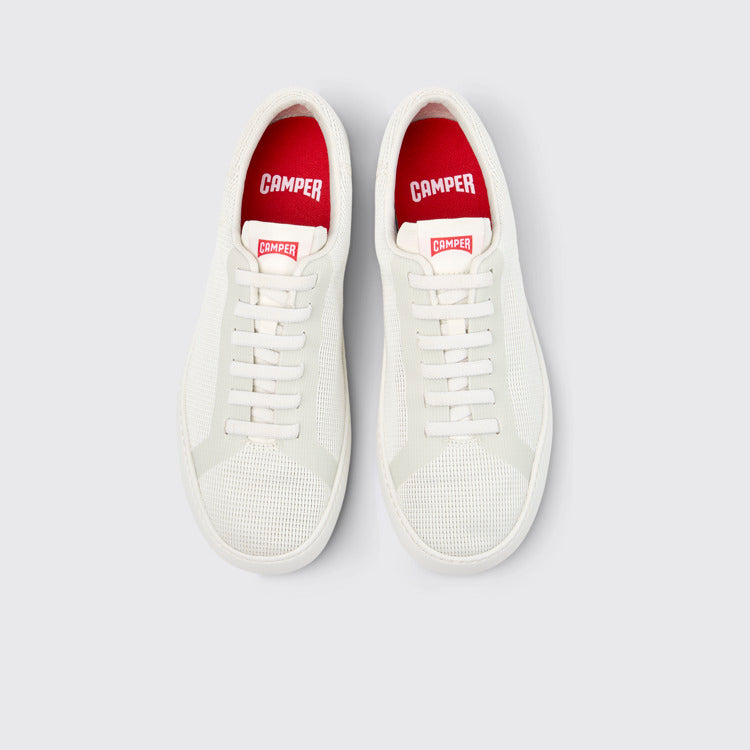 Overhead view of Peu Touring White Recycled Engineered Materials Sneakers for men.