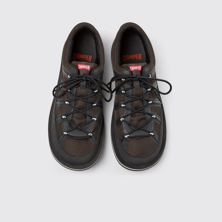 Overhead view of Beetle Gray Textile Shoes for Men.