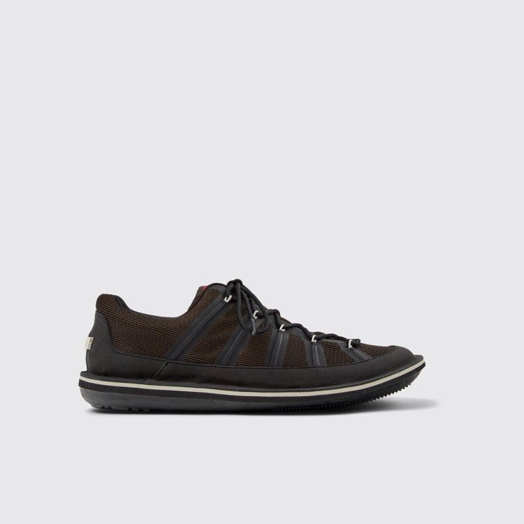 Side view of Beetle Gray Textile Shoes for Men.