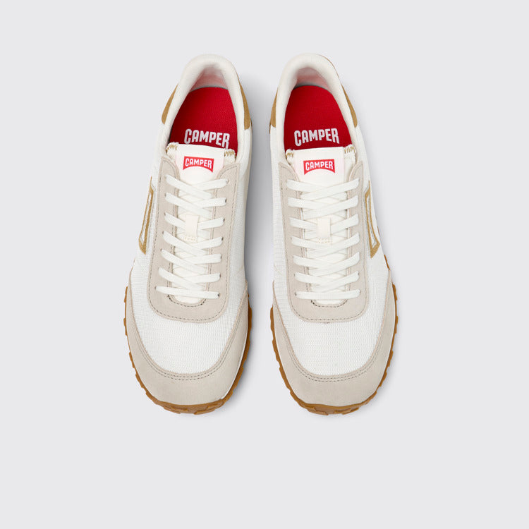Overhead view of Drift Walk Multicolor Textile and Nubuck Leather Sneakers for Men.