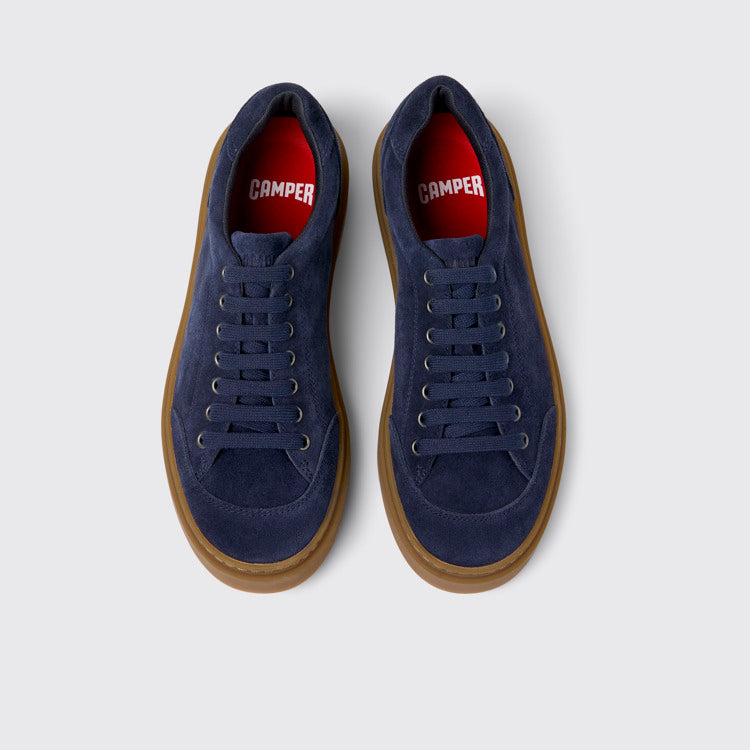 Overhead view of Runner Twentyfive Blue Suede Sneakers for Men.