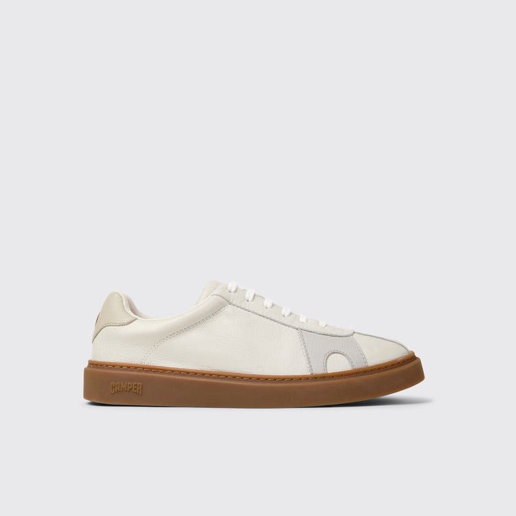 Side view of Twins Multicolor Leather Sneakers for Men.
