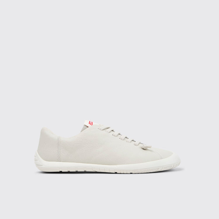 Side view of Peu Path+ White Leather Shoes for Men.