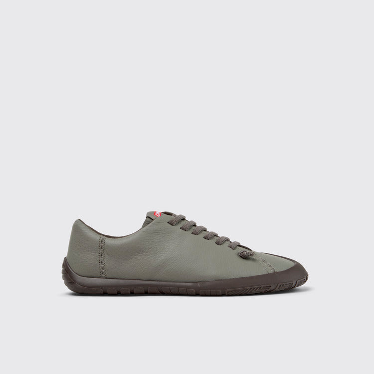 Side view of Peu Path+ Gray Leather Shoes for Men.