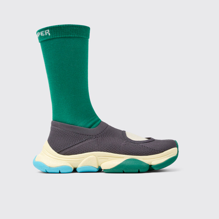 Side view of Camper x ISSEY MIYAKE - Karst Finch Gray Recycled PET Engineered Materials Sneakers for Men.