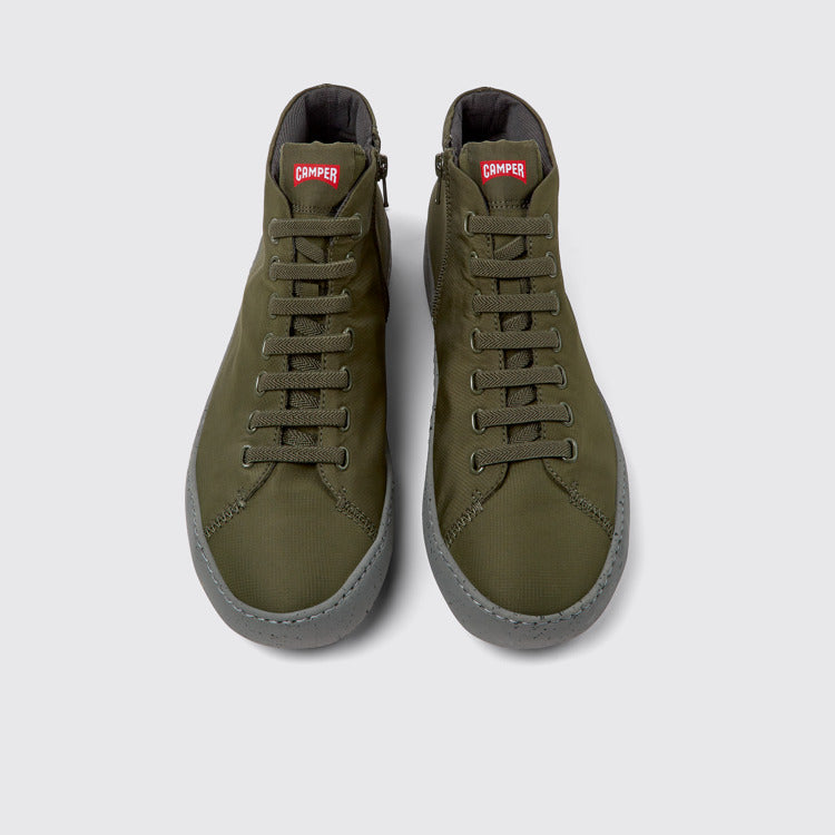 Overhead view of Peu Touring Green Textile Sneakers for Men.