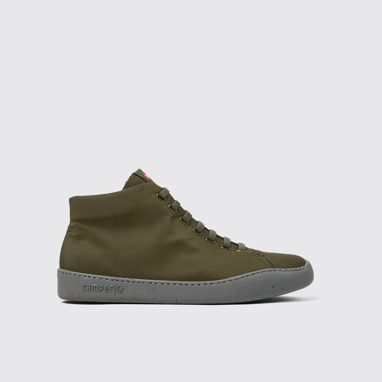 Side view of Peu Touring Green Textile Sneakers for Men.