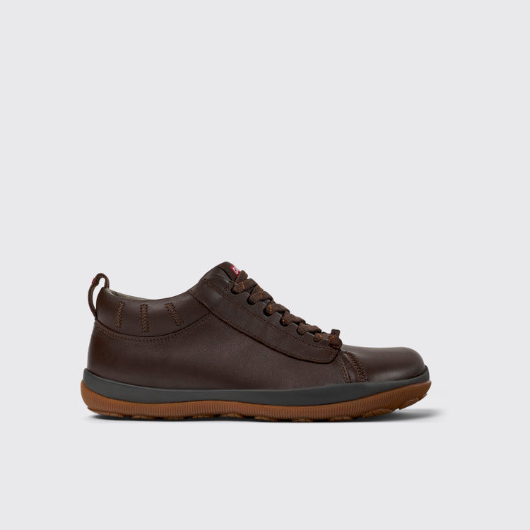 Side view of Peu Pista Brown leather shoes for men