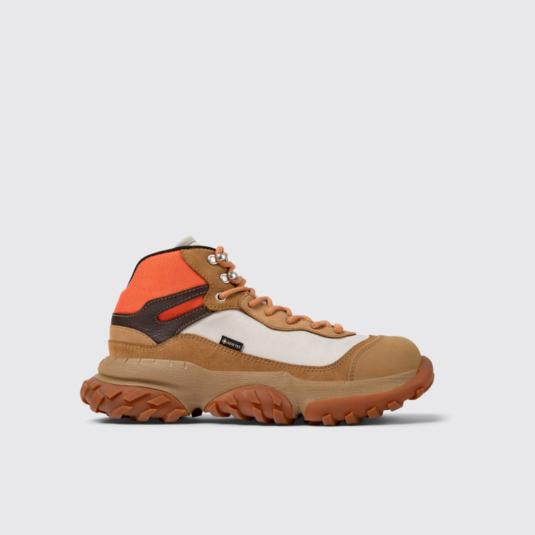 Side view of Karst Trek Brown and gray ankle boots for men