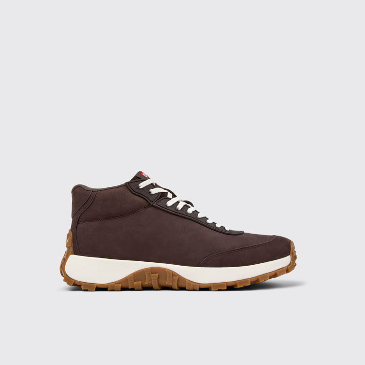 Side view of Drift Trail Brown Nubuck Sneakers for Men.