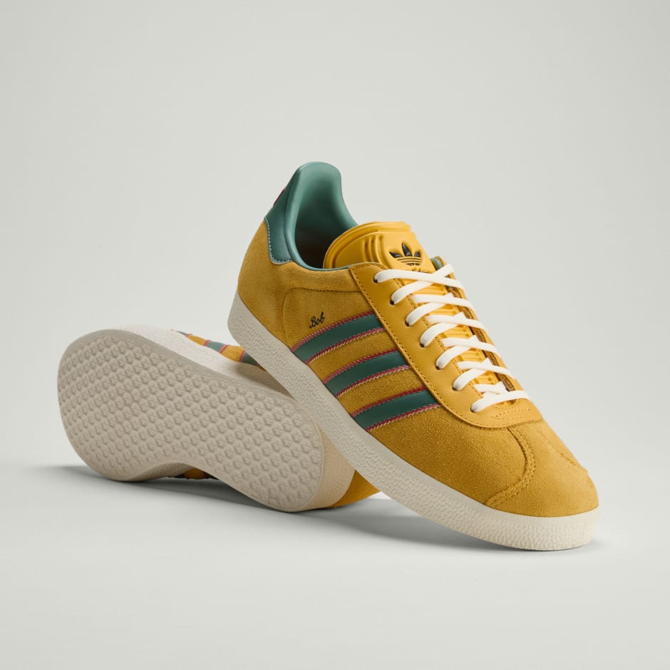 Adidas Gazelle Jamaica x Bob Marley Shoes - Bold Gold / None / Pure Ruby