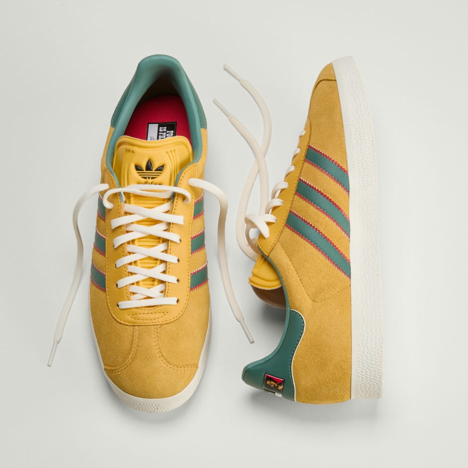 Adidas Gazelle Jamaica x Bob Marley Shoes - Bold Gold / None / Pure Ruby