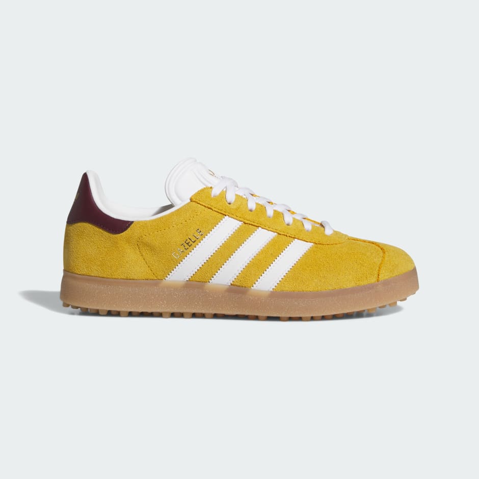 Adidas Gazelle Spikeless Golf Shoes - Victory Gold / Cloud White / Maroon