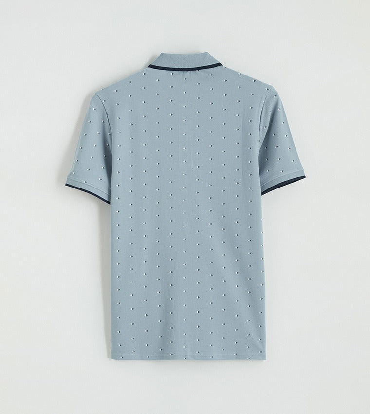 LC Waikiki Patterned Pique Polo T-Shirt Blue