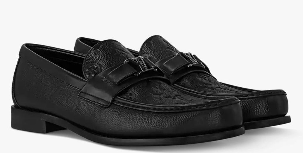 LV Major Monogram-embossed Black Loafer