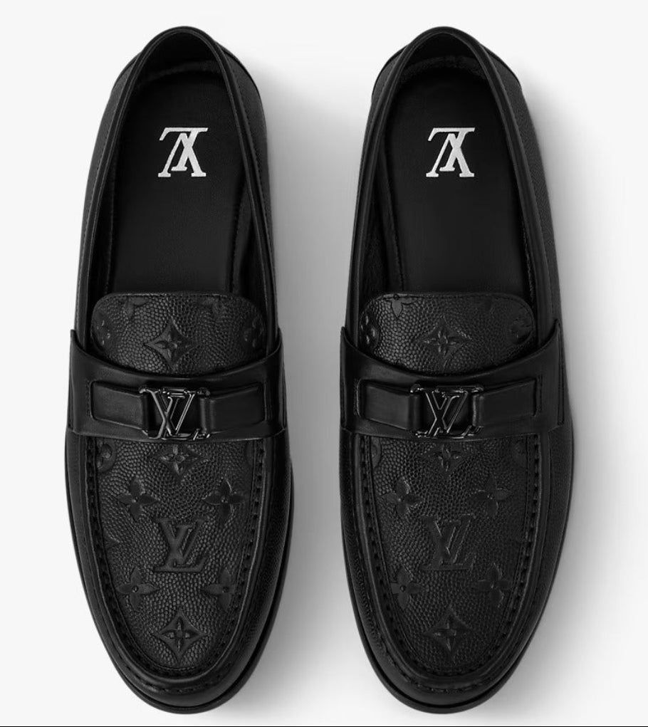 LV Major Monogram-embossed Black Loafer