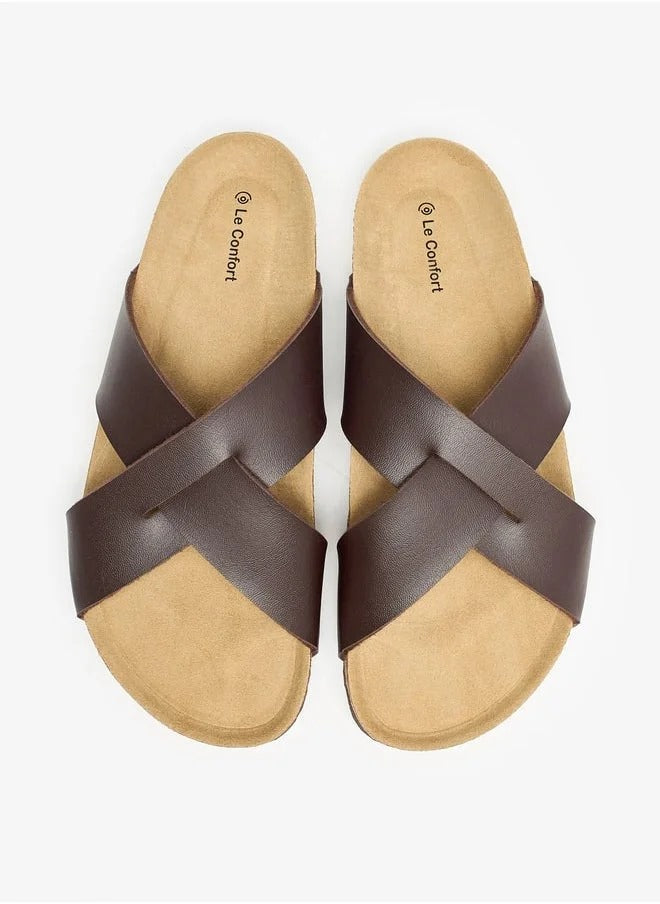 Le Confort Men Cross Strap Slide Men