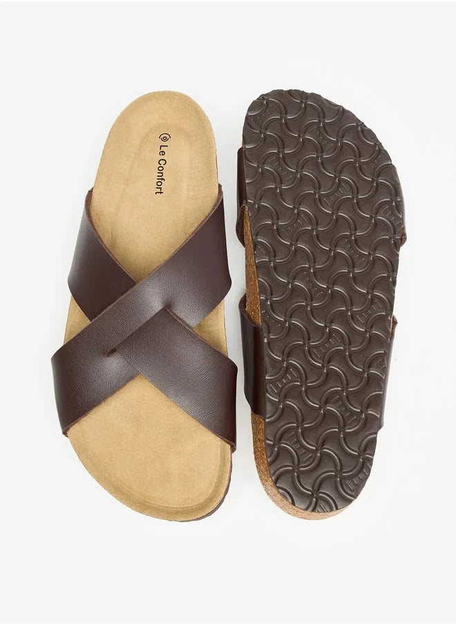 Le Confort Men Cross Strap Slide Men