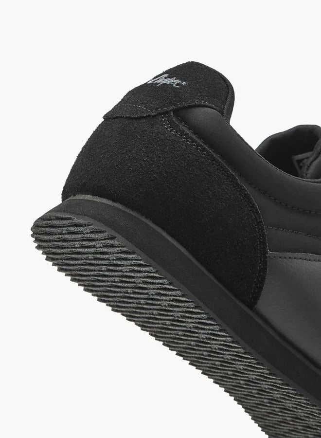 Lee Cooper Men's Colourblock Shoes with Lace-Up Closure- Black