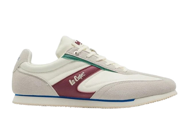 Lee Cooper Men's Colourblock Shoes with Lace-Up Closure- White