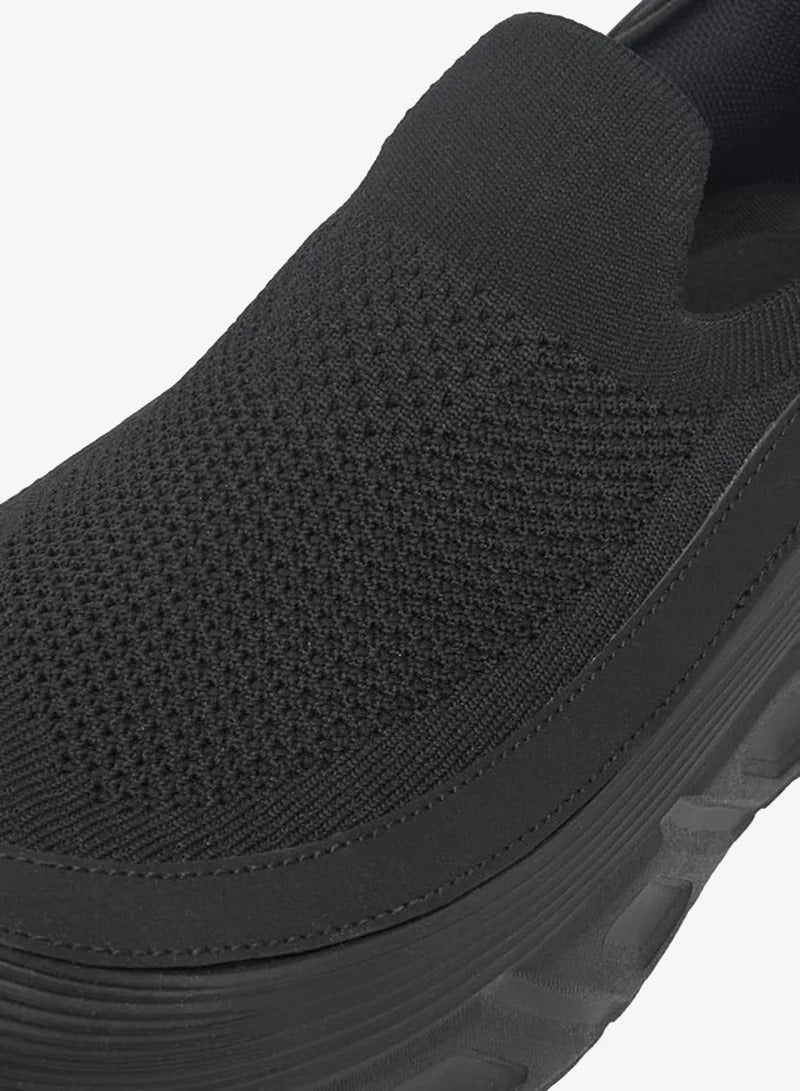 Lee Cooper Men's Pull Tab Detail Slip-On Loafers - Black