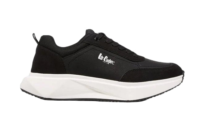 Lee Cooper Panelled Lace-Up Sneakers-black