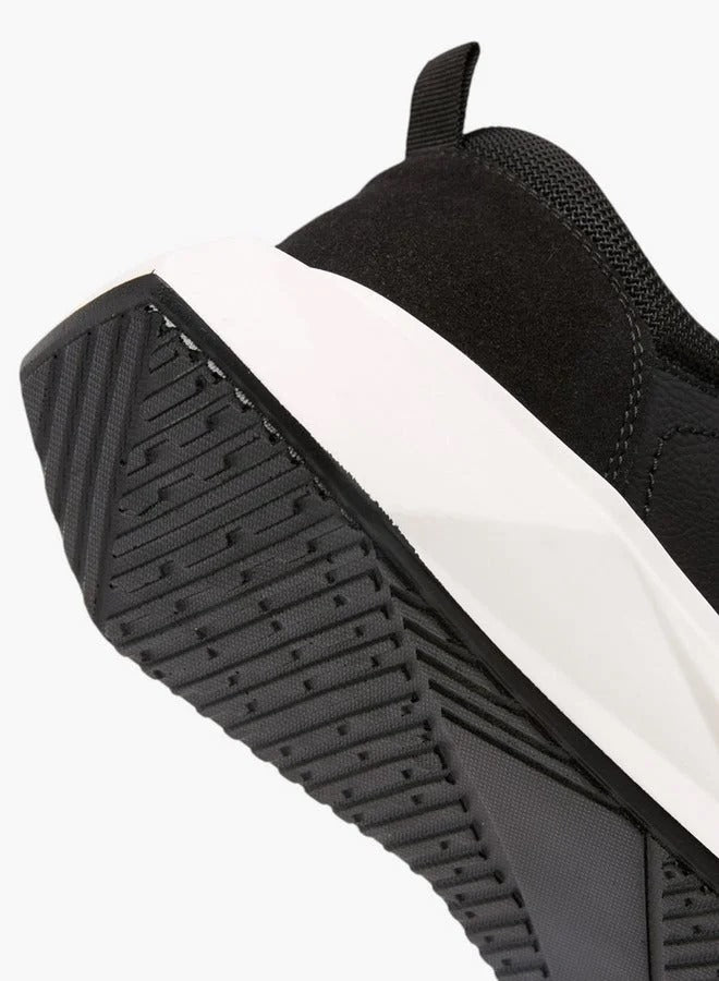 Lee Cooper Panelled Lace-Up Sneakers-black