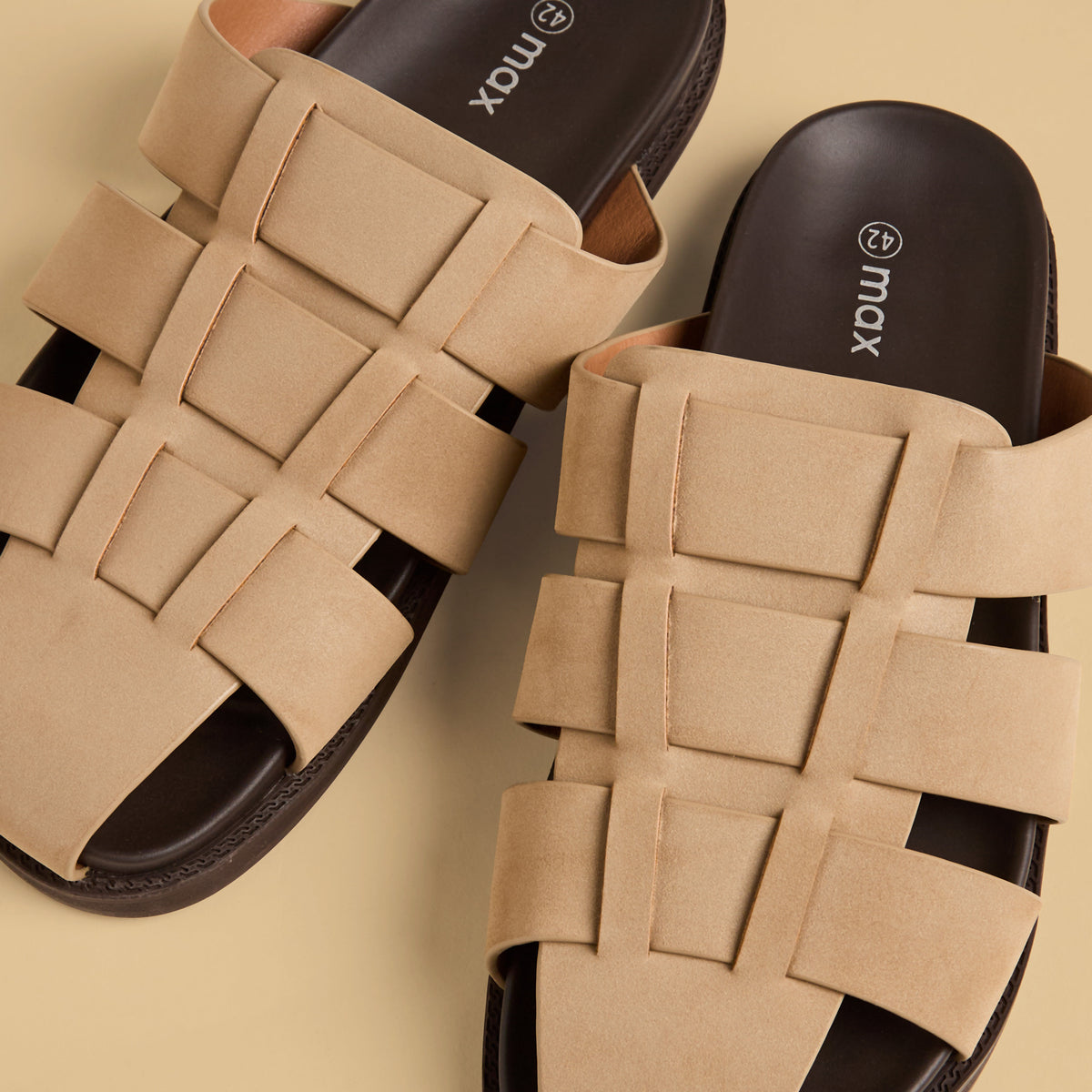 Max Strappy Slip-On Sandals Cream for Men - image 3