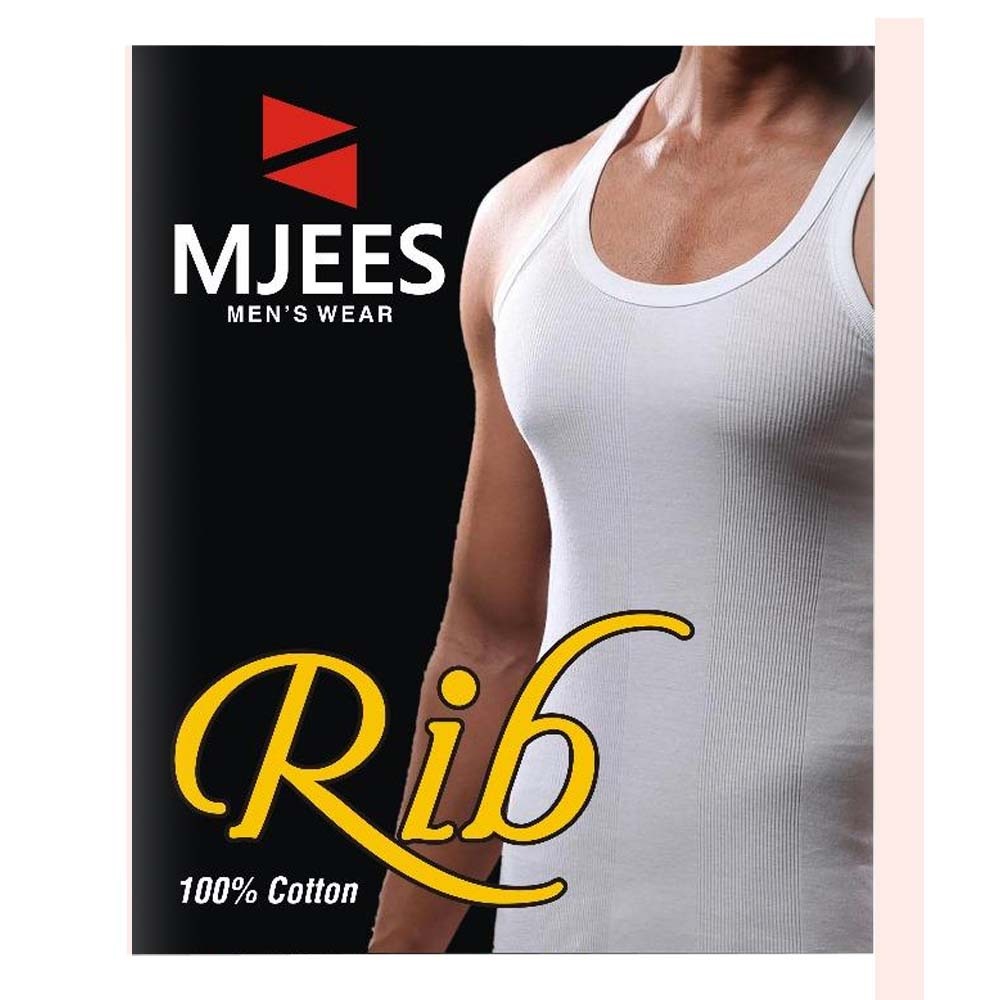 MJees Rib Vest Sando White