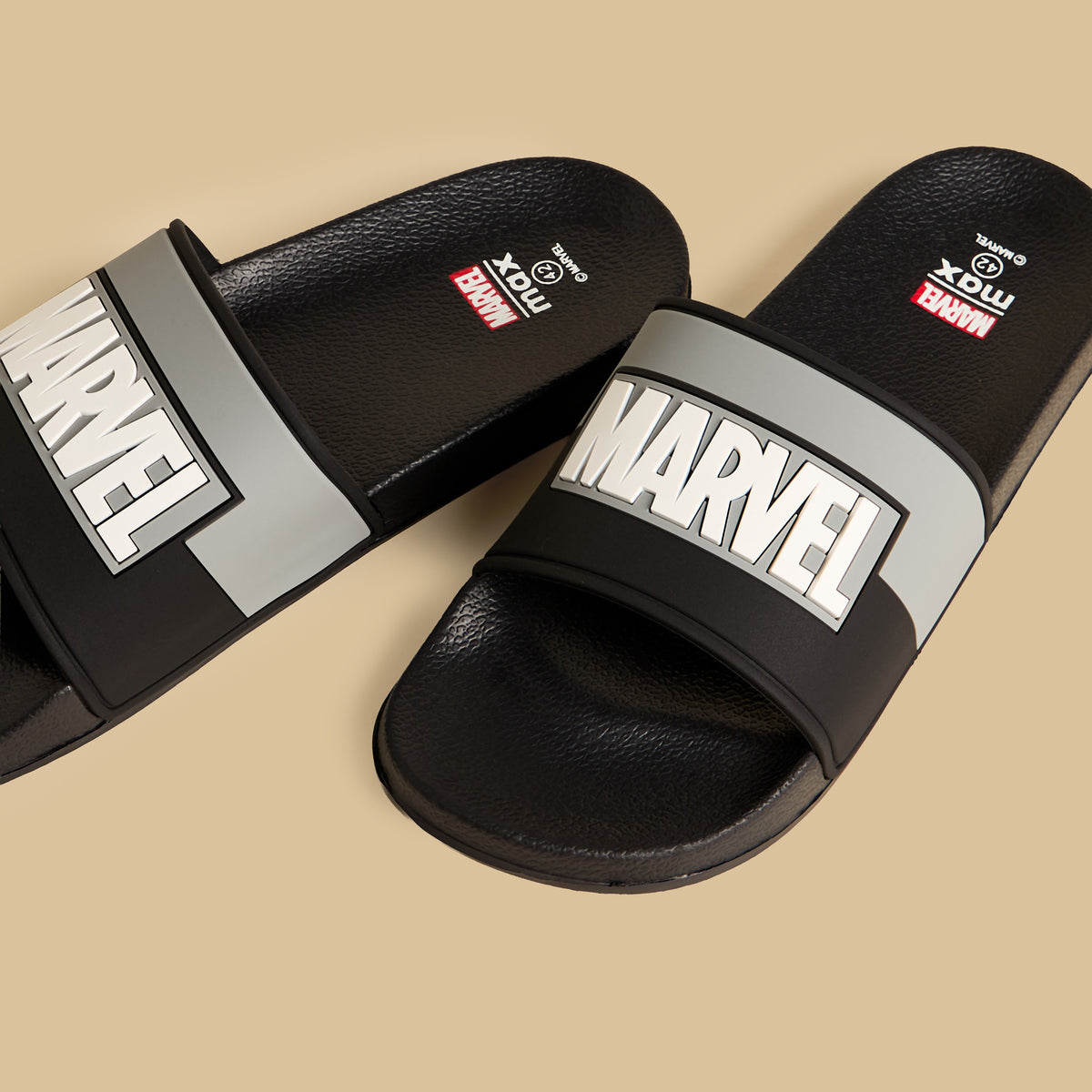 Max Marvel Embossed Slides Black for Men - image 3