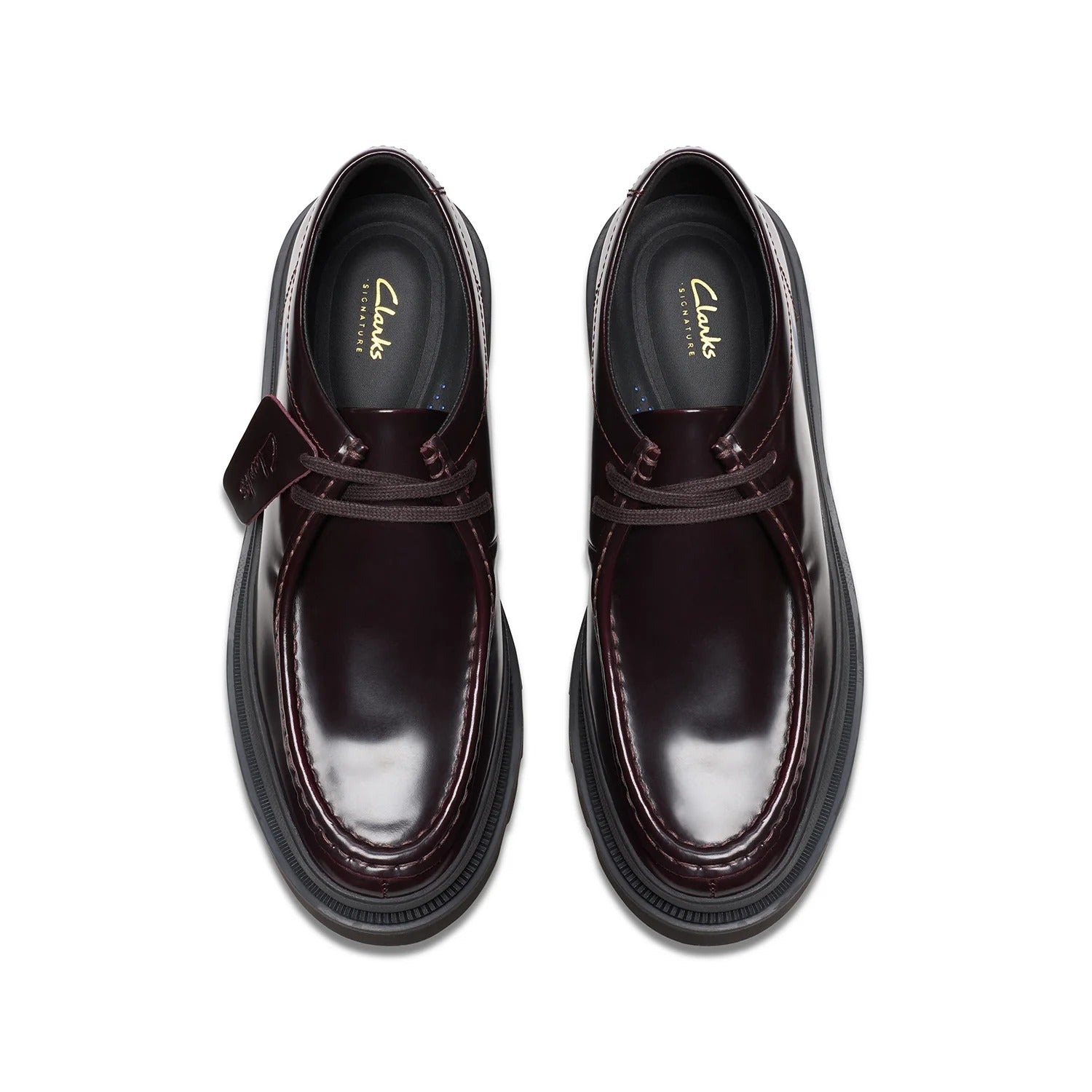 Clarks Mens Badell Seam / Drk burgundy leather