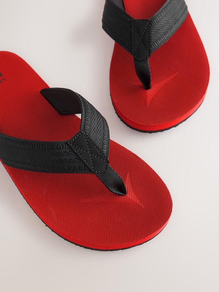 NEXT Red Edit Flip-Flops Men