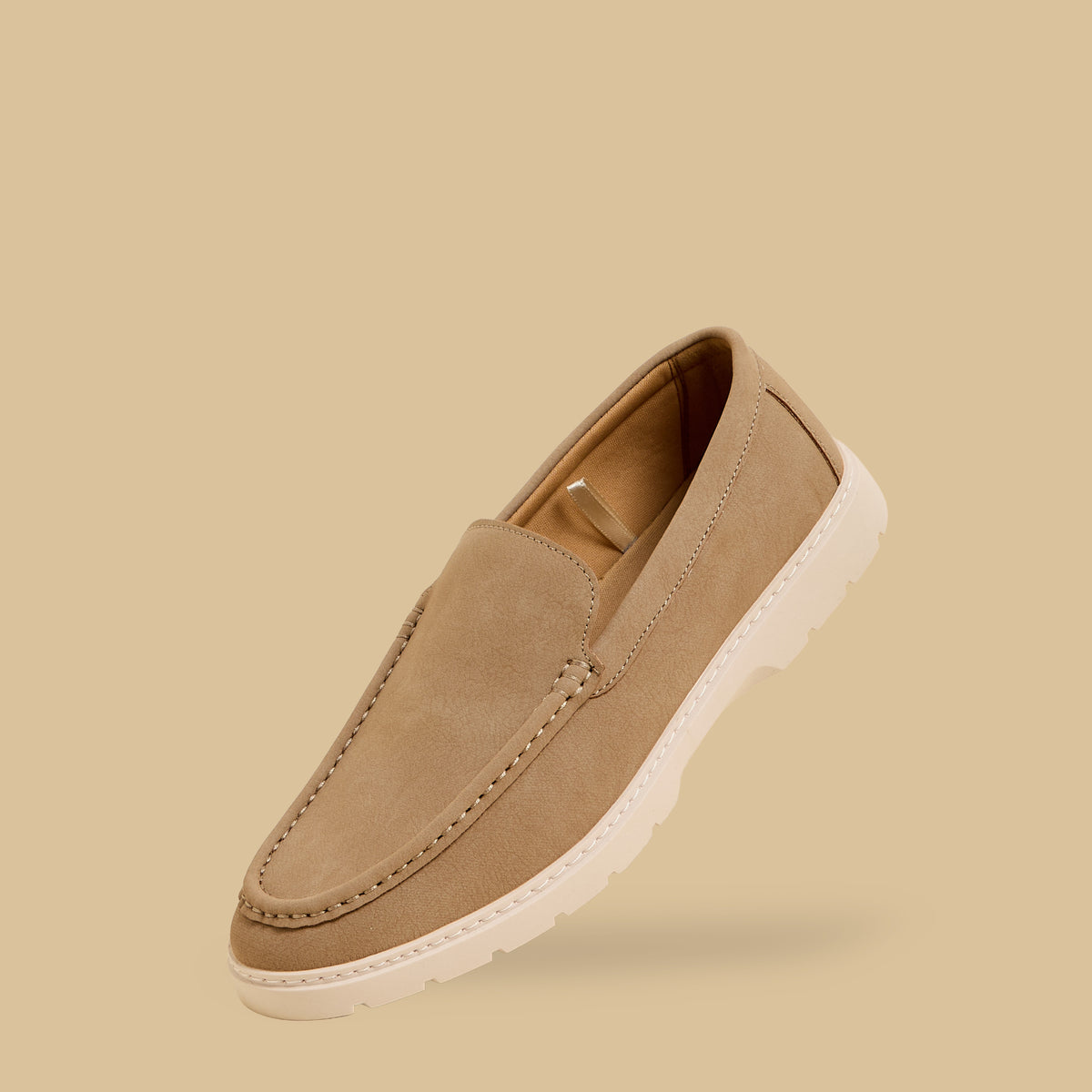 Max Textured Slip-On Loafers Beige for Men - image 2