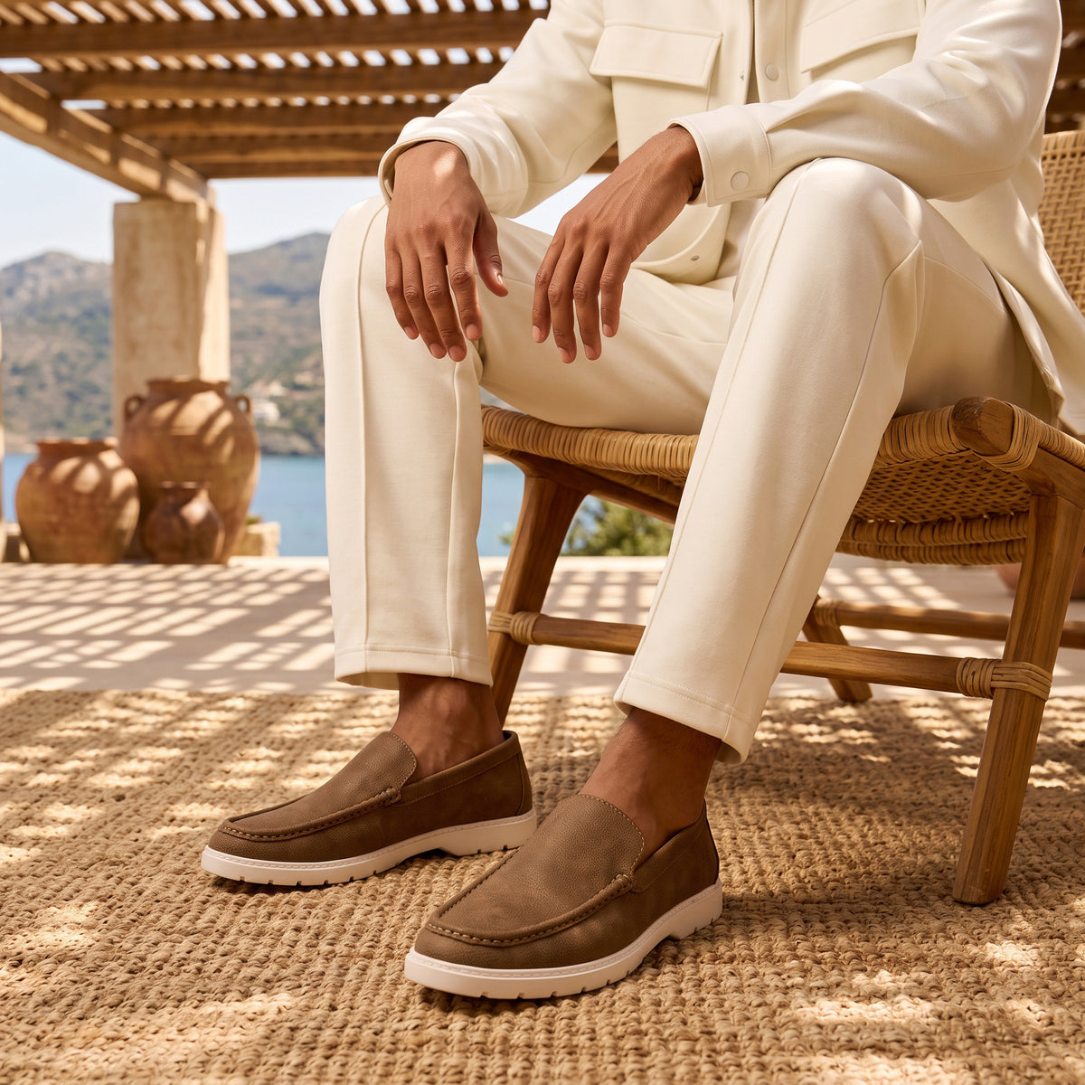 Max Textured Slip-On Loafers Brown for Men - image 2