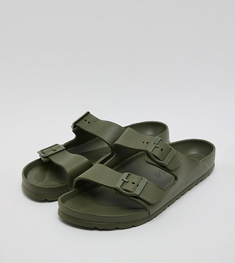 R&B Double Strap Comfort Sandals Olive