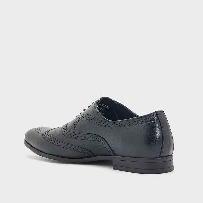 Robert Wood Genuine Leather Formal Jet Black