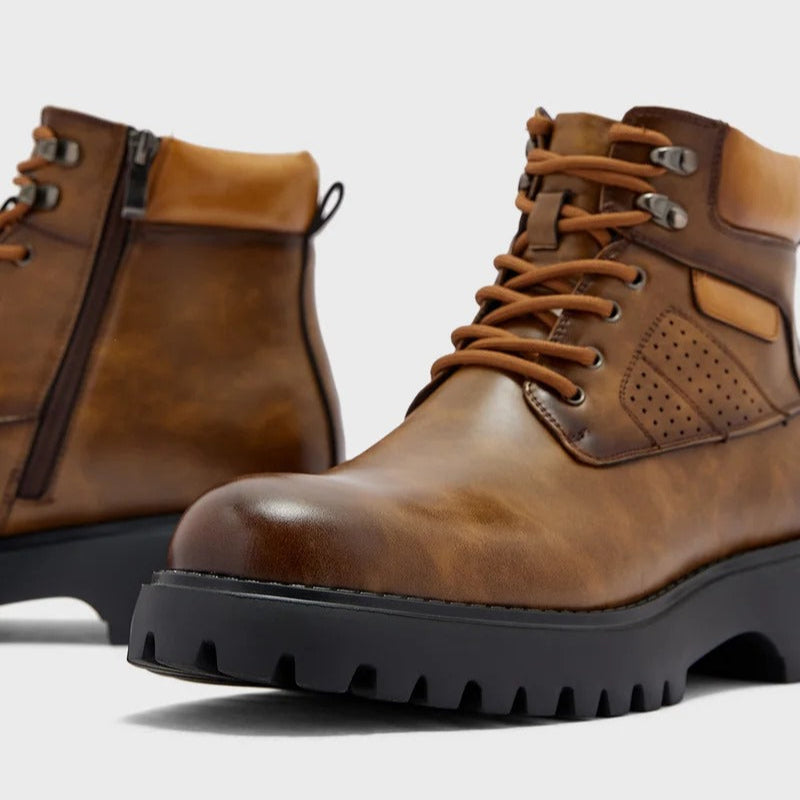 Robert Wood Chunky Boots For Men  Brown