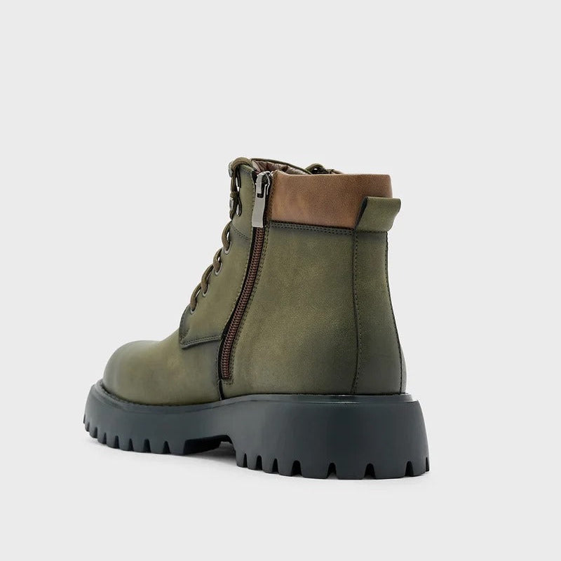 Robert Wood Chunky Boots For Men  Olive