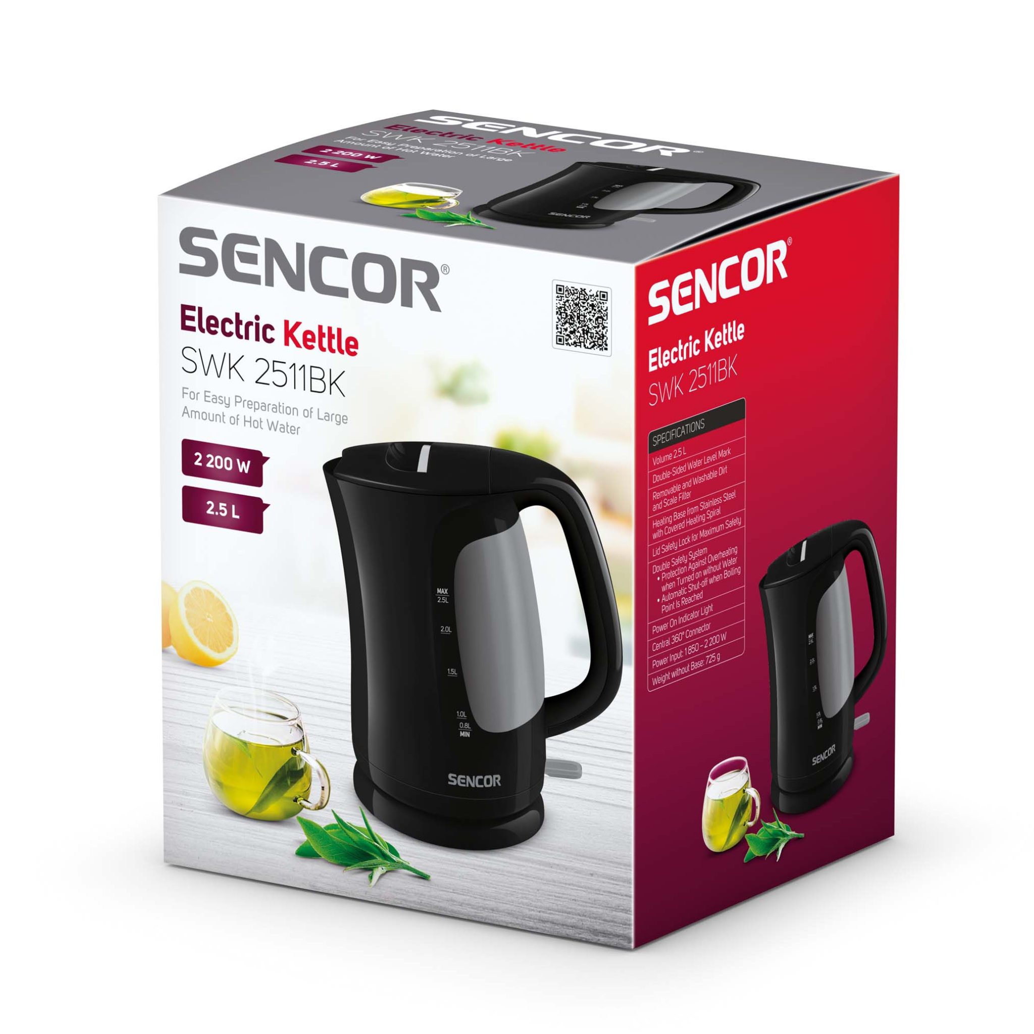 Sencor Electric Kettle SWK2511BK - Jango Mall