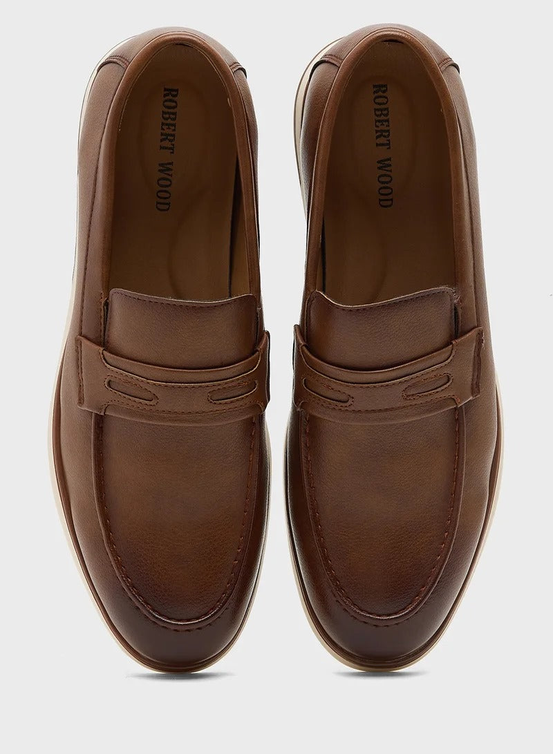 Smart Casual Slip Ons - Brown