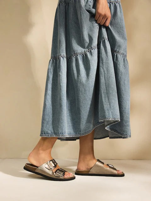 Standard Fit Double Strap Footbed Sandals