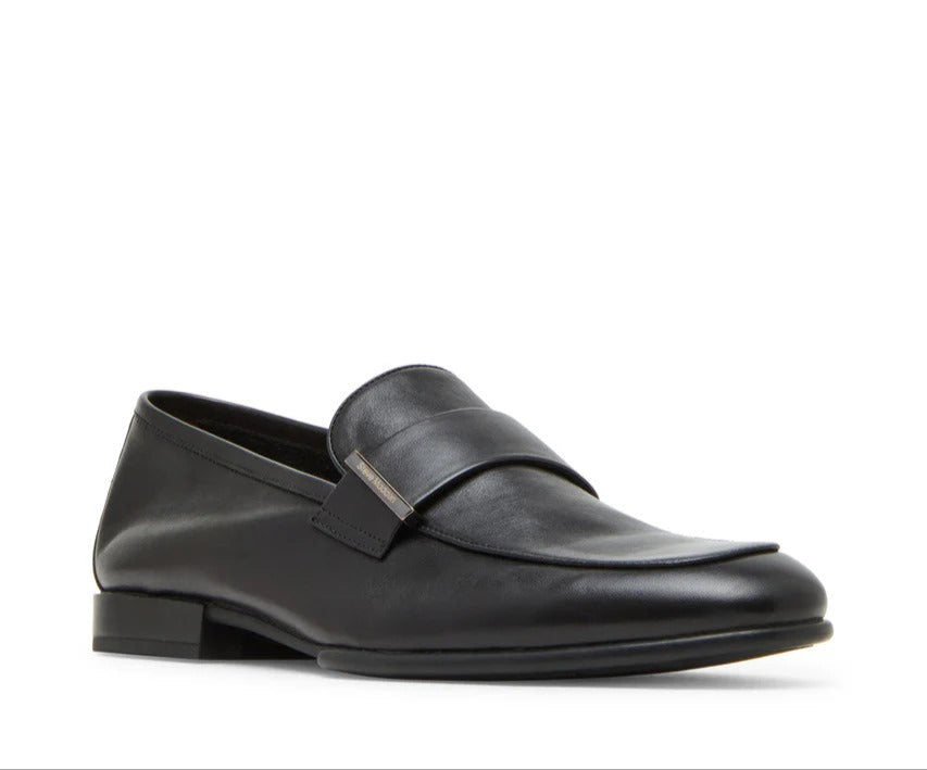 Steve Madden Silas Black Leather Formal Slip-Ons