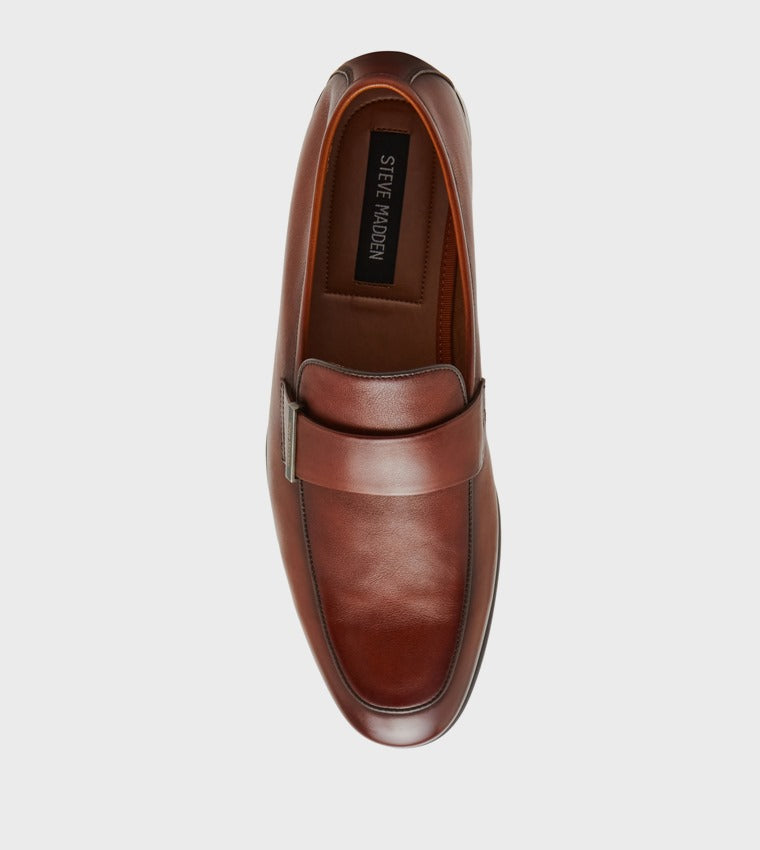 Steve Madden Silas Tan Leather Formal Slip-Ons