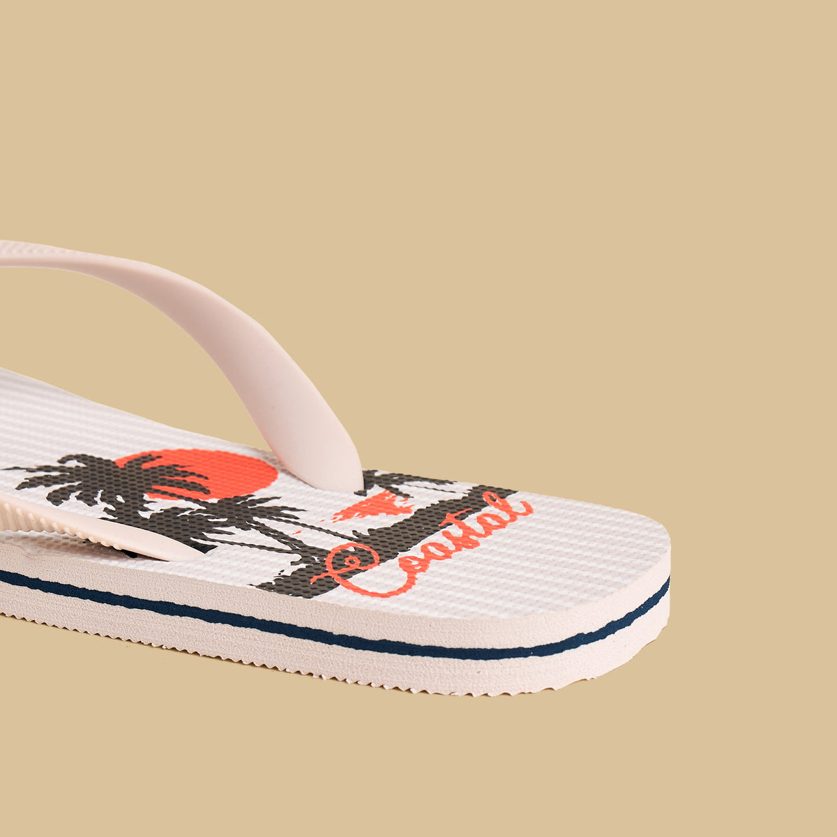 Max Tropical Print Thong Slippers Cream for Men - image 5