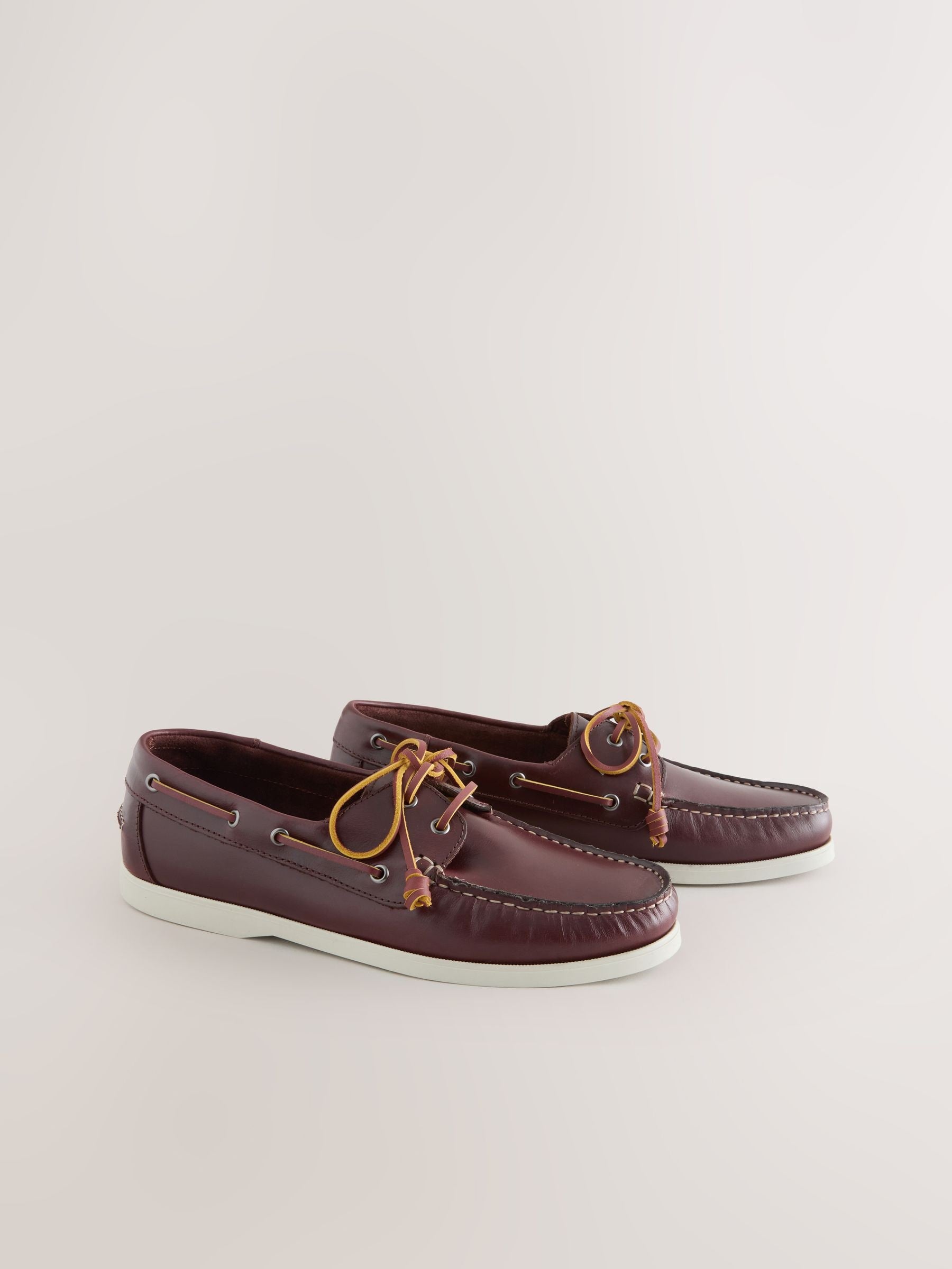 Next Signature Leather Boat Shoes Tan Brown