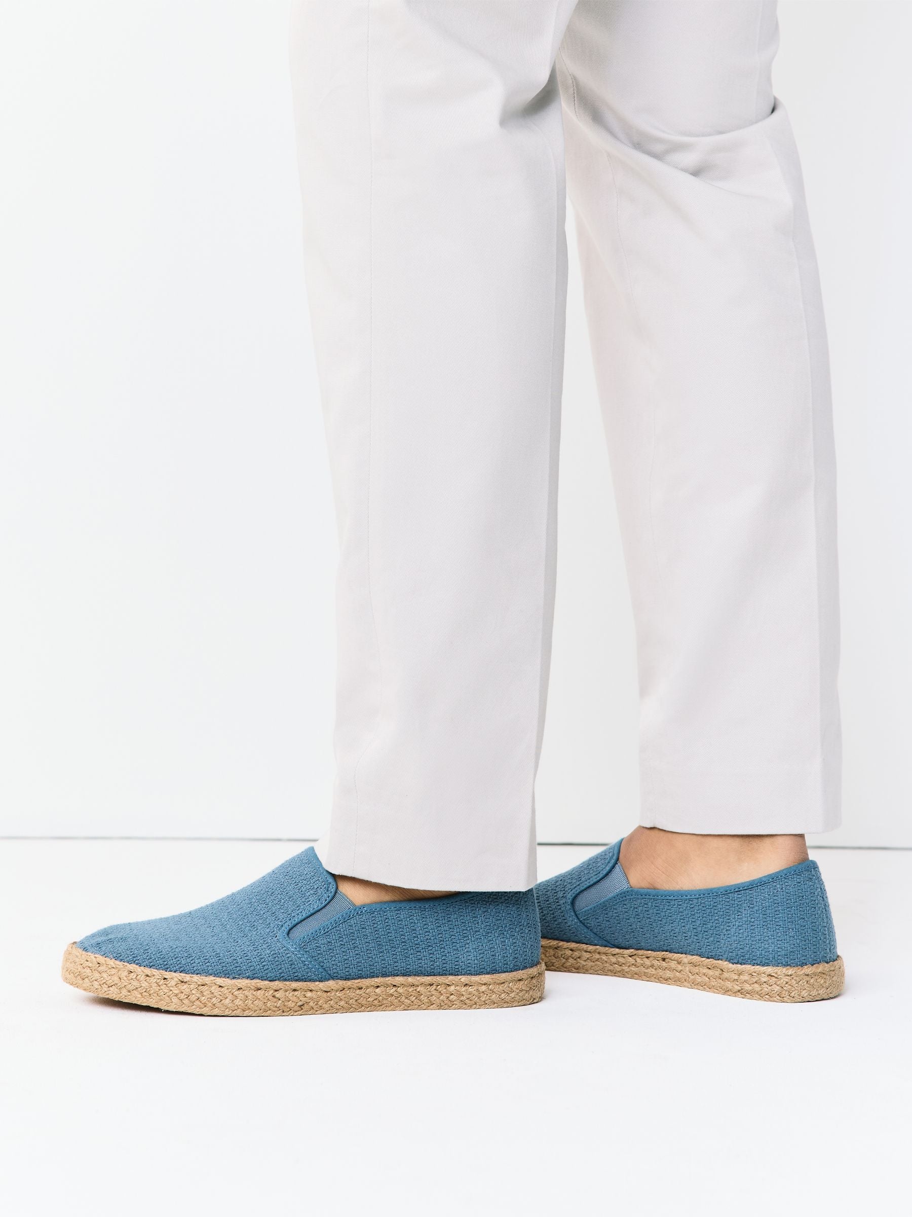 Next Blue Textured Men's Slip On Espadrilles Summer