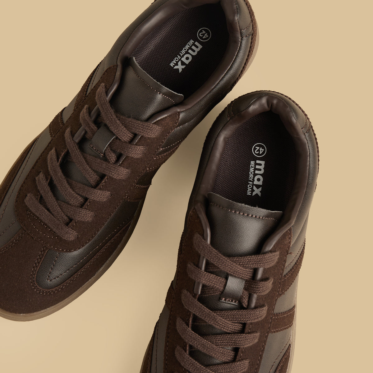 Max Suede Lace-Up Sports Shoes Brown for Men - image 3