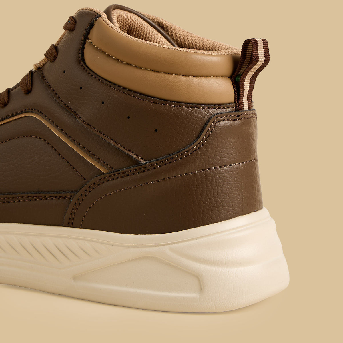 Max High Top Sneakers with Lace-Up Closure Brown for Men - image 5