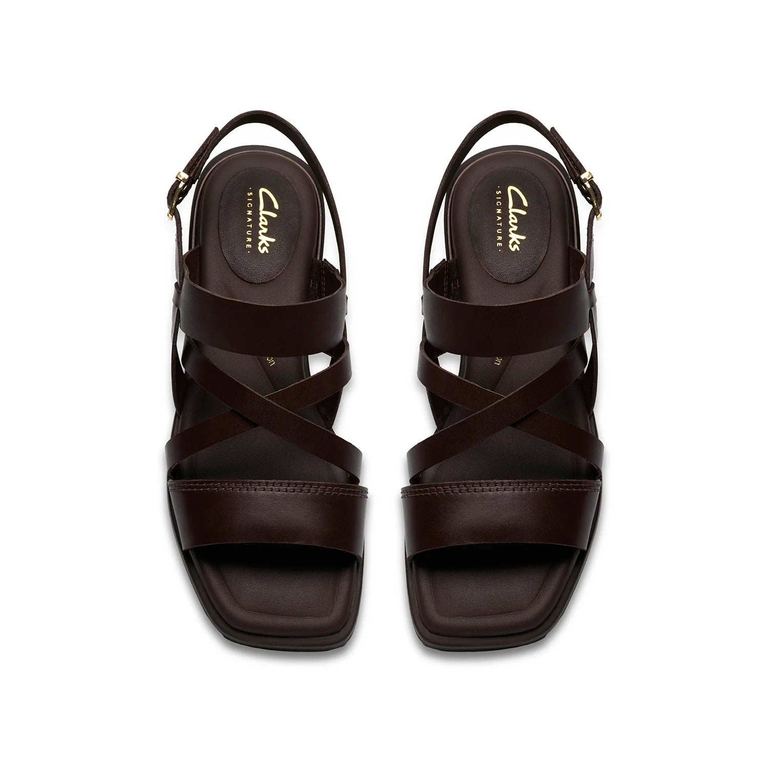 Womens Ariany Leather Strap Sandal Brown